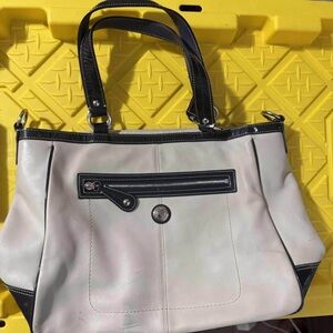 Elegant Cream and Black Women's Handbag